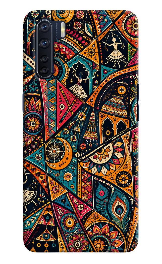 Folk Print Oppo F15 Hard Case Back Cover by Casekaro