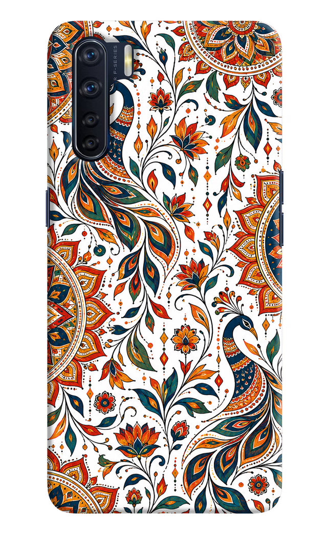 White Mayura Oppo F15 Hard Case Back Cover by Casekaro