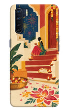 Diwali Rangoli Oppo F15 Hard Case Back Cover by Casekaro