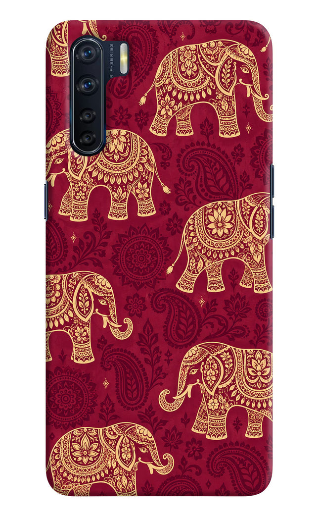 Maroon Elephant Oppo F15 Back Cover