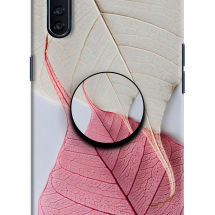 White Pink Leaf Oppo F15 Pop Case by Casekaro