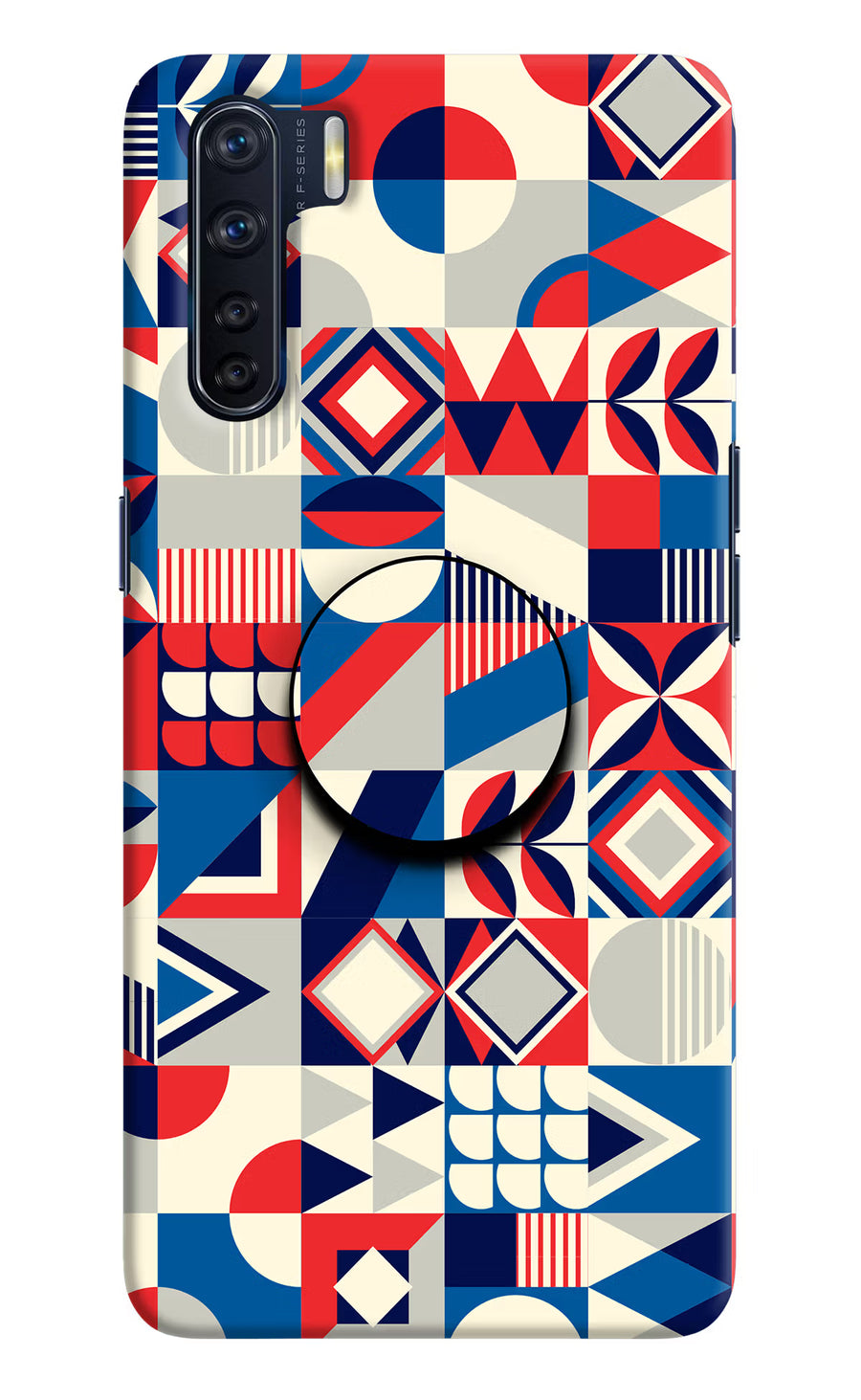 Colorful Pattern Oppo F15 Pop Case, Hard case
