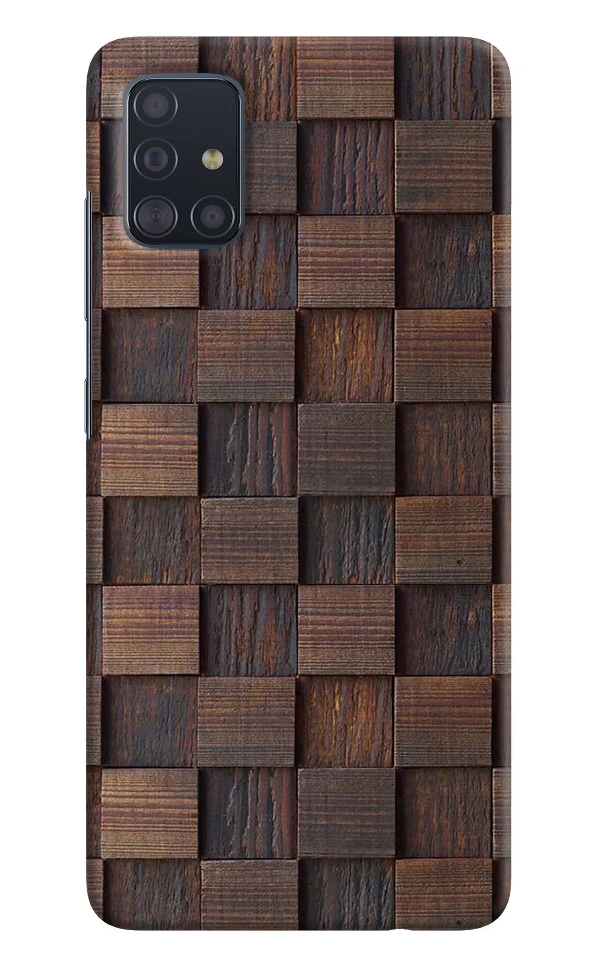 Wooden Cube Design Samsung A51 Hard Case Back Cover by Casekaro