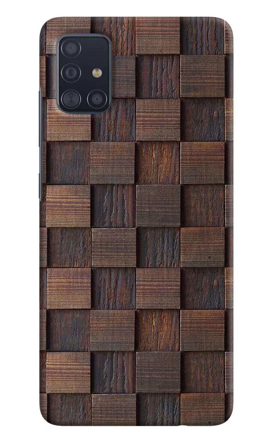 Wooden Cube Design Samsung A51 Back Cover, Hard case