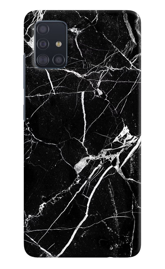 Black Marble Pattern Samsung A51 Hard Case Back Cover by Casekaro