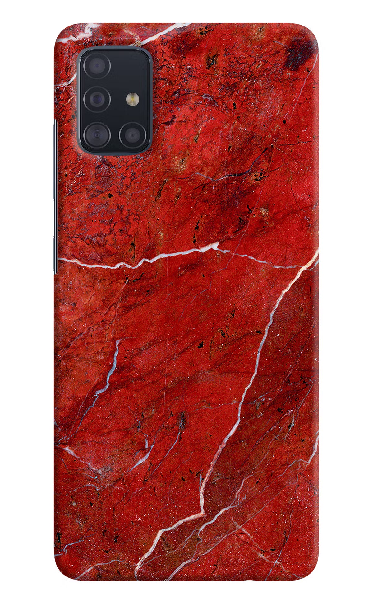 Red Marble Design Samsung A51 Hard Case Back Cover by Casekaro