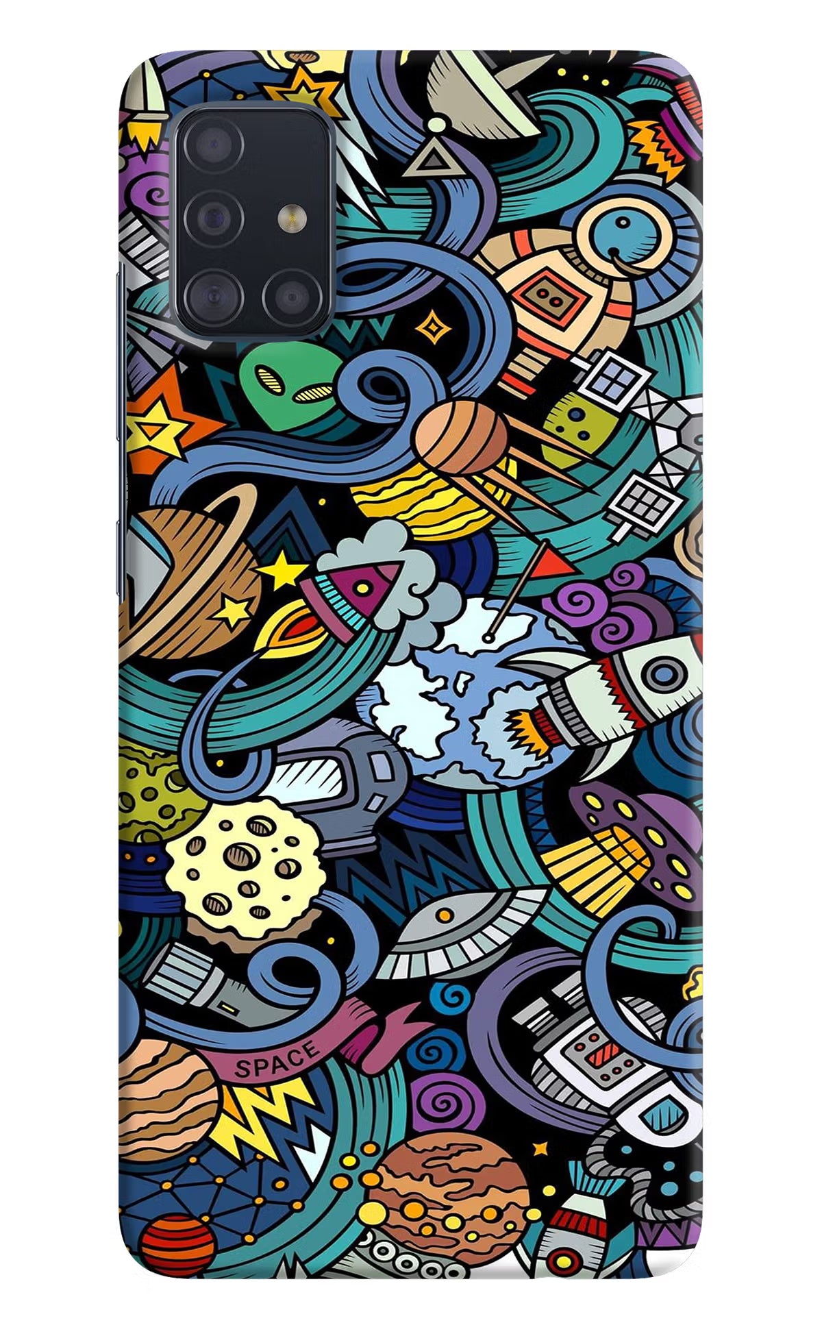 Space Abstract Samsung A51 Hard Case Back Cover by Casekaro