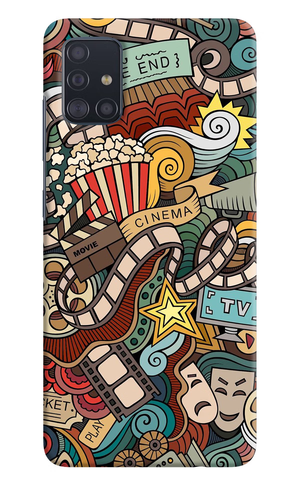 Cinema Abstract Samsung A51 Hard Case Back Cover by Casekaro