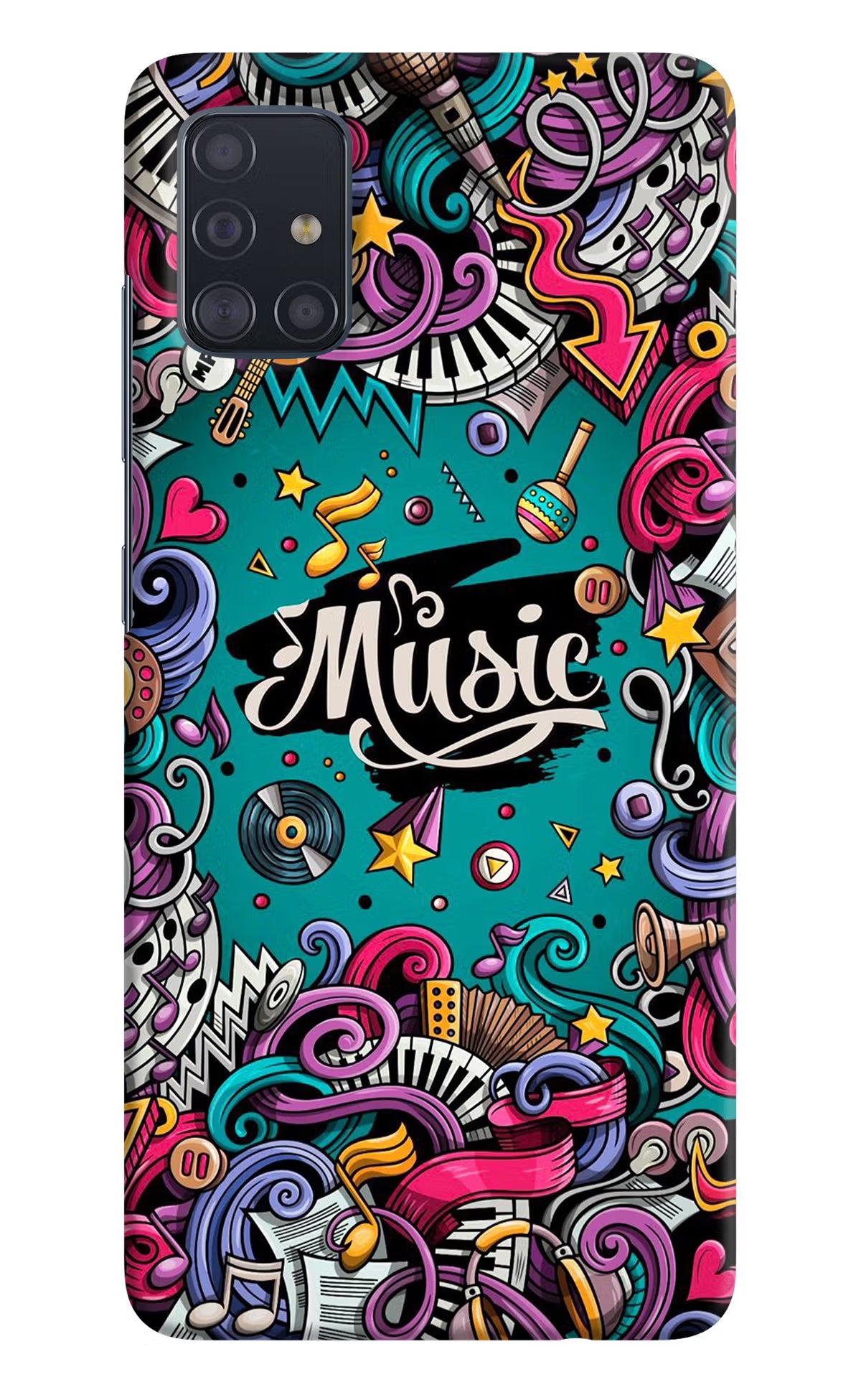 Music Graffiti Samsung A51 Hard Case Back Cover by Casekaro