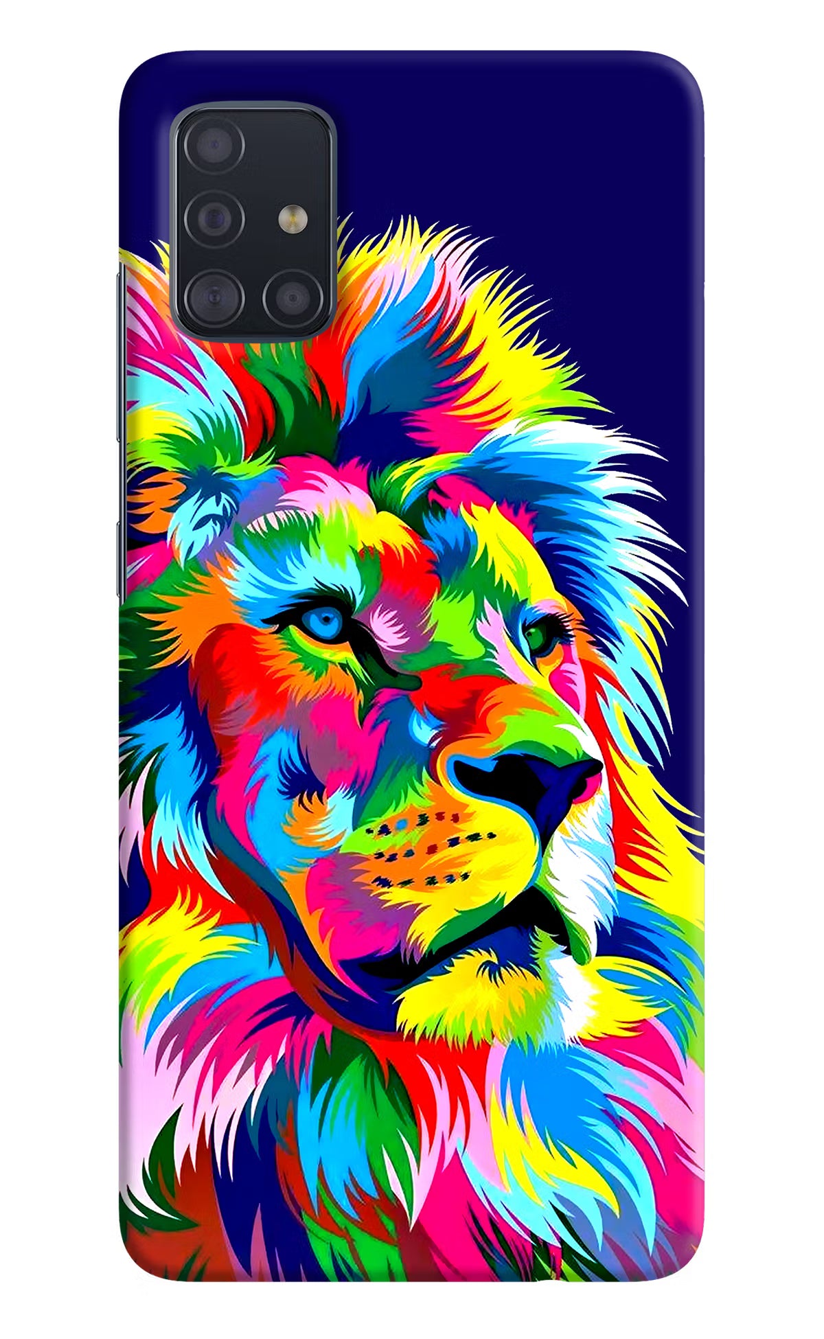 Vector Art Lion Samsung A51 Hard Case Back Cover by Casekaro