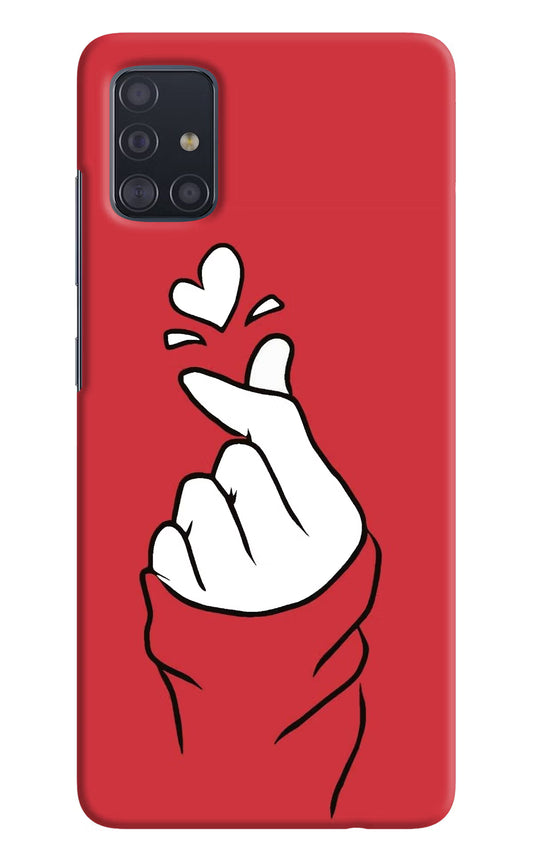 Korean Love Sign Samsung A51 Hard Case Back Cover by Casekaro