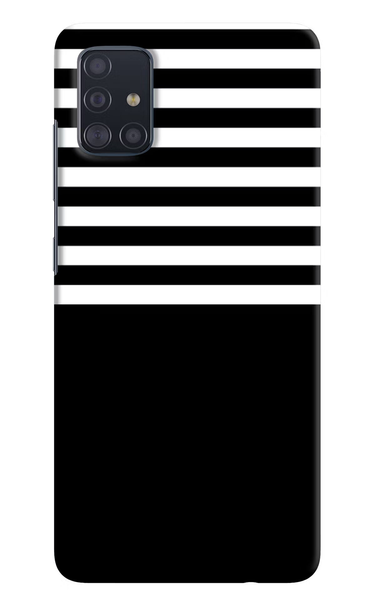 Black and White Print Samsung A51 Hard Case Back Cover by Casekaro