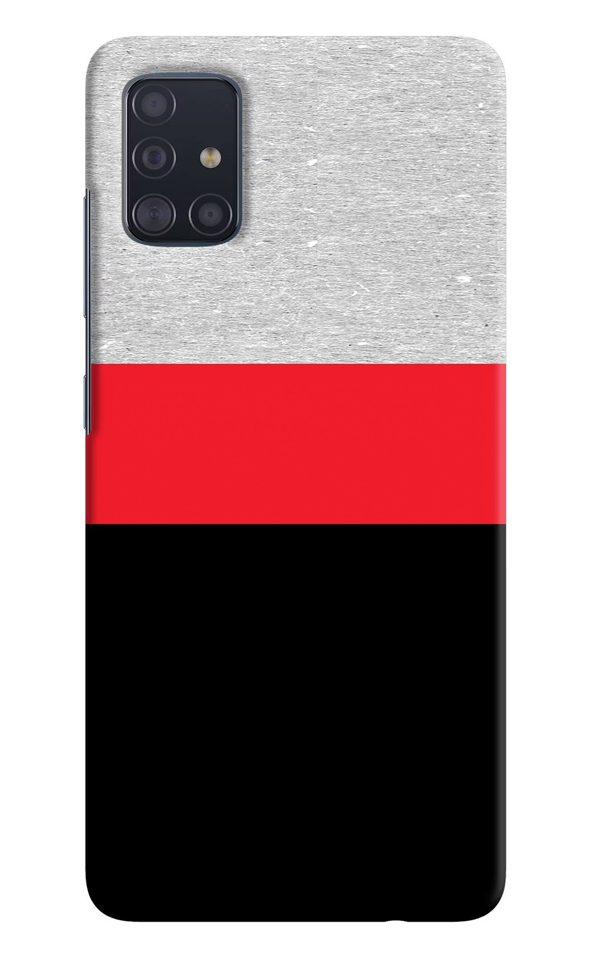 Tri Color Pattern Samsung A51 Hard Case Back Cover by Casekaro