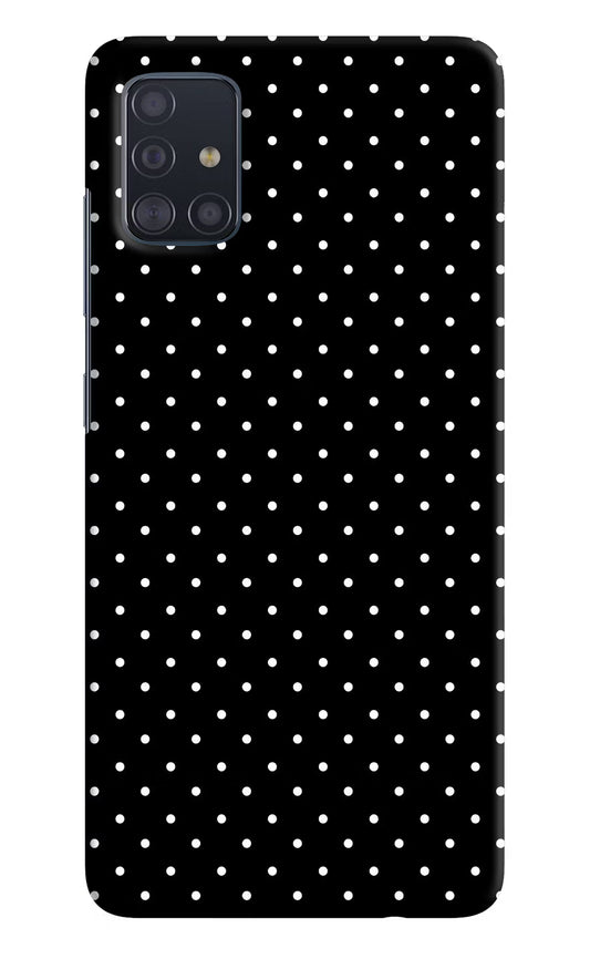 White Dots Samsung A51 Hard Case Back Cover by Casekaro