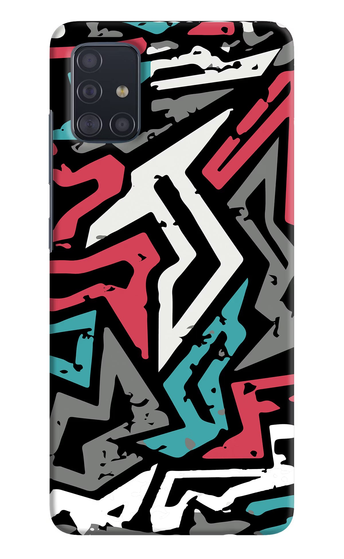 Geometric Graffiti Samsung A51 Hard Case Back Cover by Casekaro