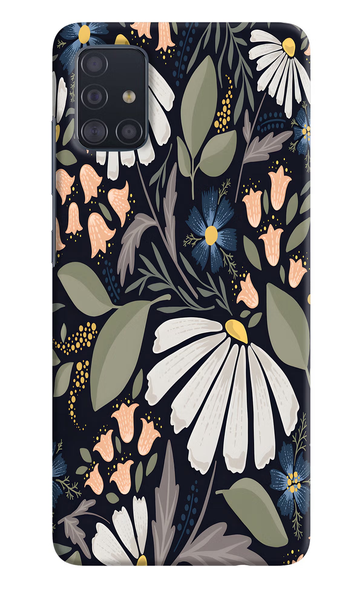 Flowers Art Samsung A51 Hard Case Back Cover by Casekaro