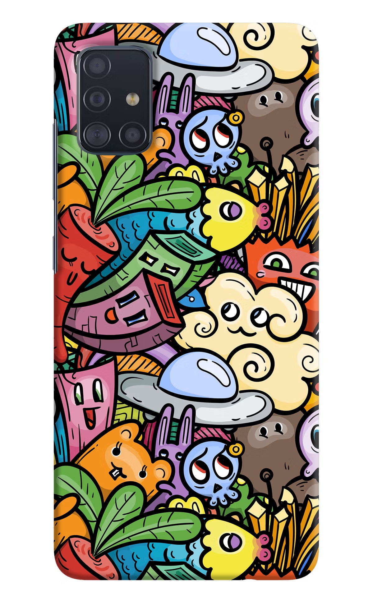 Veggie Doodle Samsung A51 Hard Case Back Cover by Casekaro