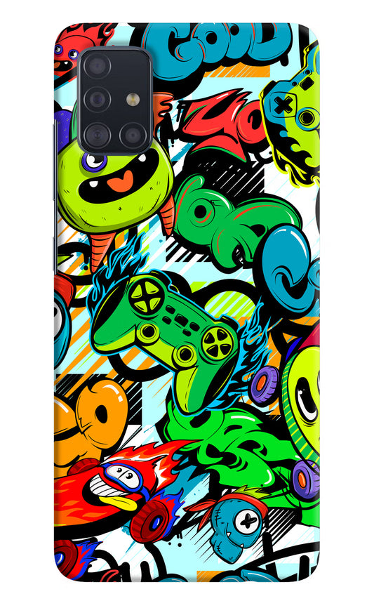 Game Doodle Samsung A51 Hard Case Back Cover by Casekaro