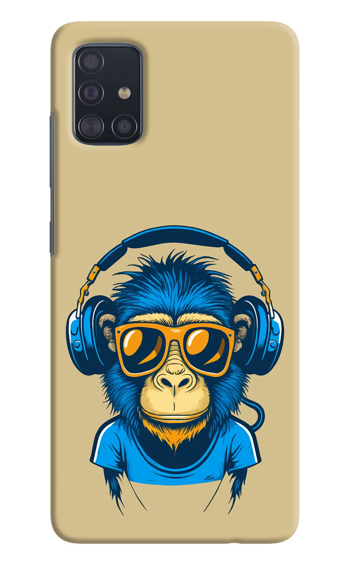 Monkey Headphone Samsung A51 Hard Case Back Cover by Casekaro