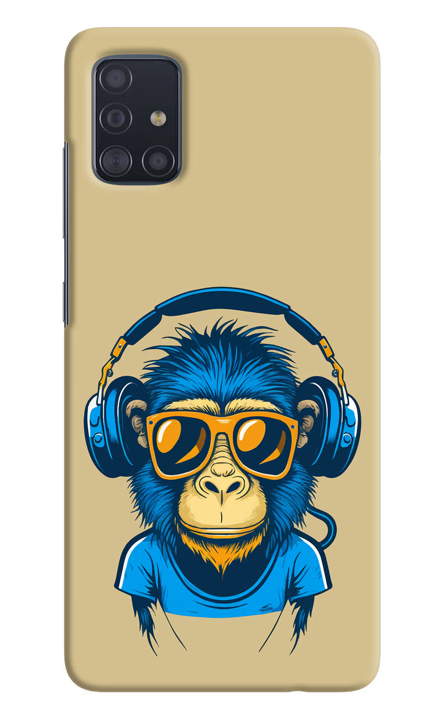 Monkey Headphone Samsung A51 Back Cover, Hard case