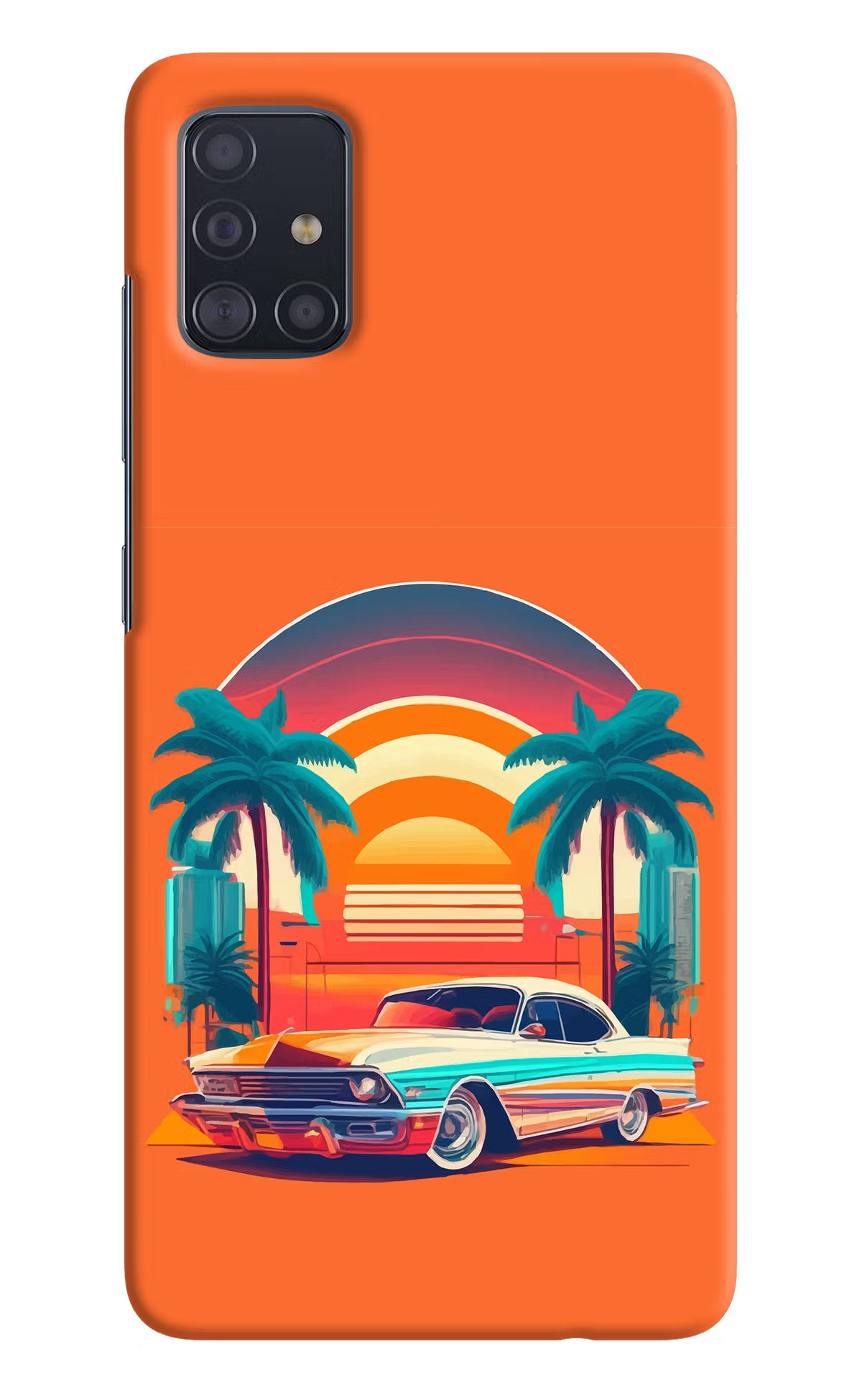 Palm Drive 80s Samsung A51 Hard Case Back Cover by Casekaro