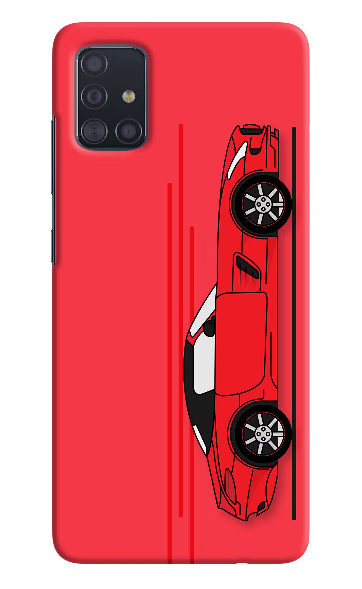 Red Velocity Samsung A51 Hard Case Back Cover by Casekaro