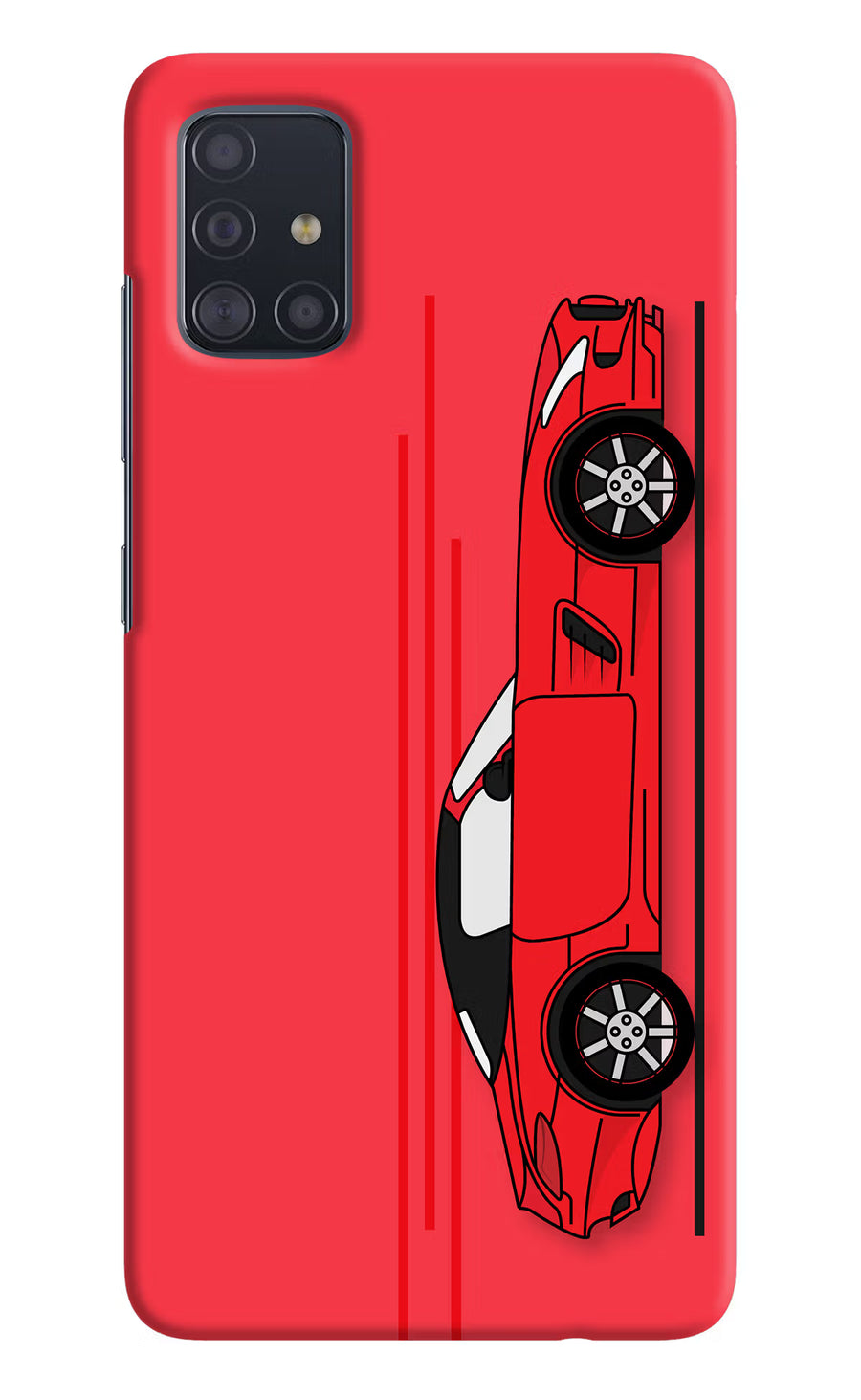 Red Velocity Samsung A51 Back Cover, Hard case