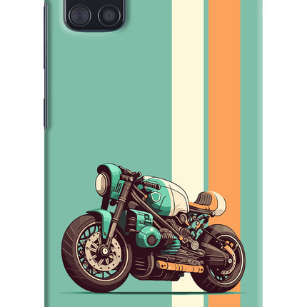 Striped Moto Drift Samsung A51 Hard Case Back Cover by Casekaro