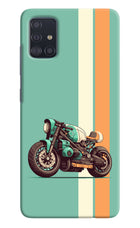 Striped Moto Drift Samsung A51 Hard Case Back Cover by Casekaro