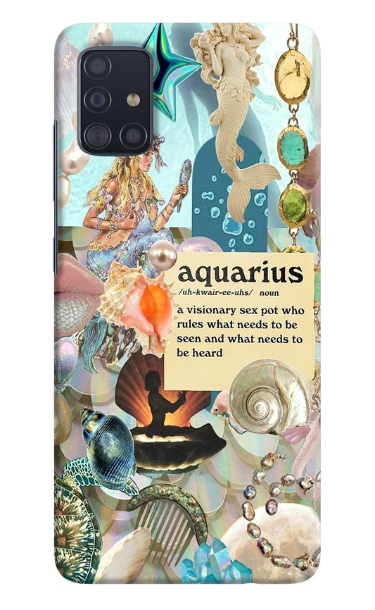 Aquarius Zodiac Samsung A51 Hard Case Back Cover by Casekaro