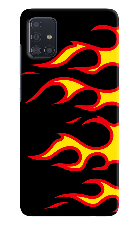 Side Sweep Flames Samsung A51 Hard Case Back Cover by Casekaro