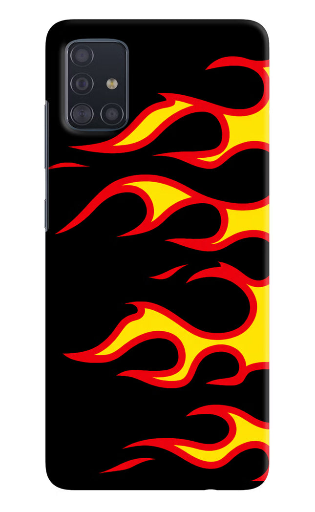 Side Sweep Flames Samsung A51 Hard Case Back Cover by Casekaro