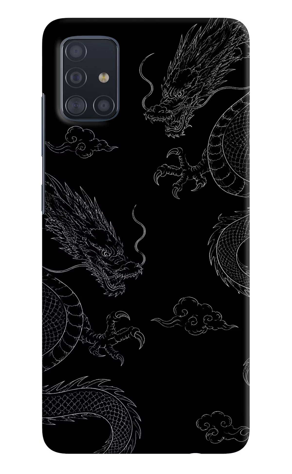 Twin Dragons Samsung A51 Hard Case Back Cover by Casekaro