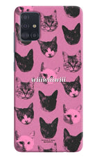 Pink Cats Samsung A51 Hard Case Back Cover by Casekaro