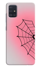 Pink Web Samsung A51 Hard Case Back Cover by Casekaro