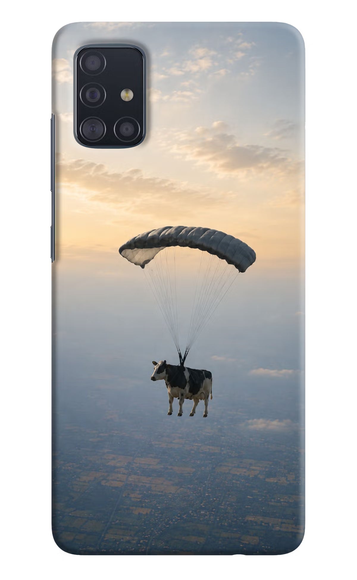 Skydiving Cow Samsung A51 Back Cover