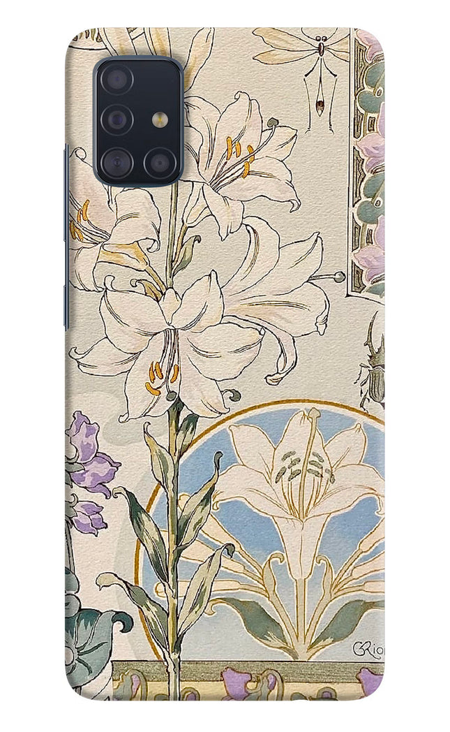 White Lily Samsung A51 Hard Case Back Cover by Casekaro