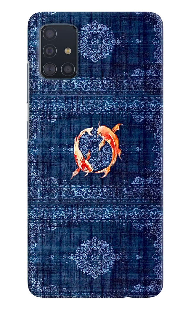 Koi Blue Samsung A51 Hard Case Back Cover by Casekaro