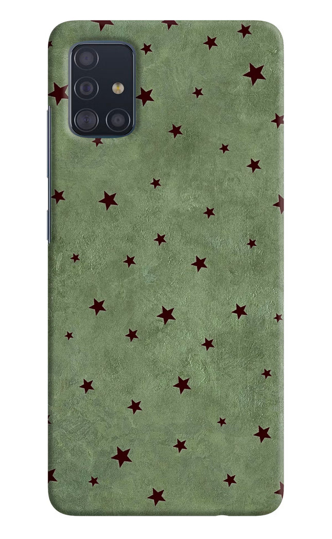 Green Stars Samsung A51 Hard Case Back Cover by Casekaro