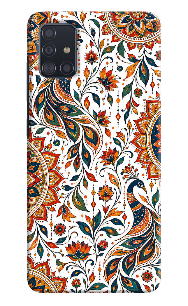 White Mayura Samsung A51 Hard Case Back Cover by Casekaro