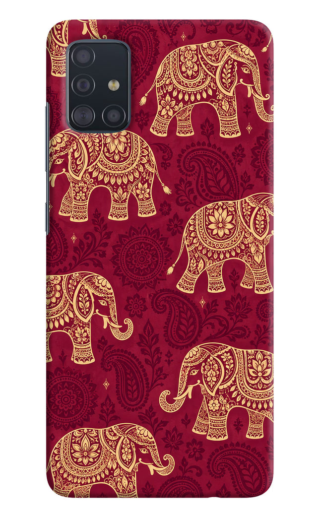 Maroon Elephant Samsung A51 Hard Case Back Cover by Casekaro