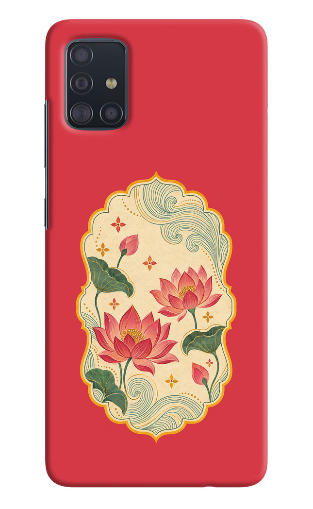 Pink Lotus Samsung A51 Hard Case Back Cover by Casekaro