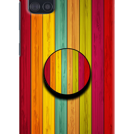 Multicolor Wooden Samsung A51 Pop Case by Casekaro