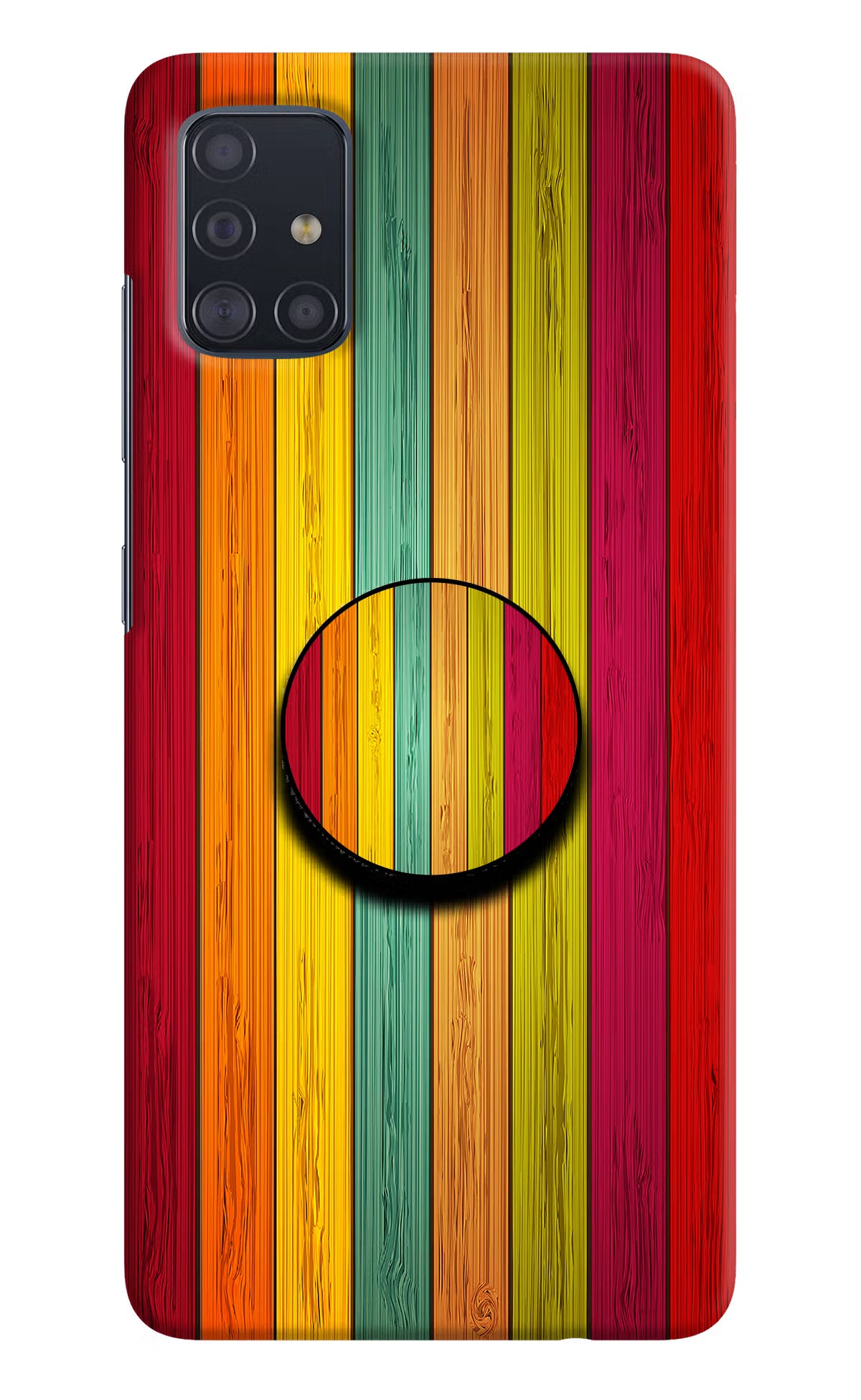 Multicolor Wooden Samsung A51 Pop Case by Casekaro