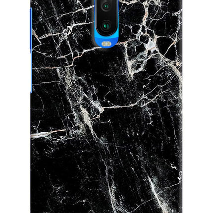 Black Marble Texture Poco X2 Hard Case Back Cover by Casekaro
