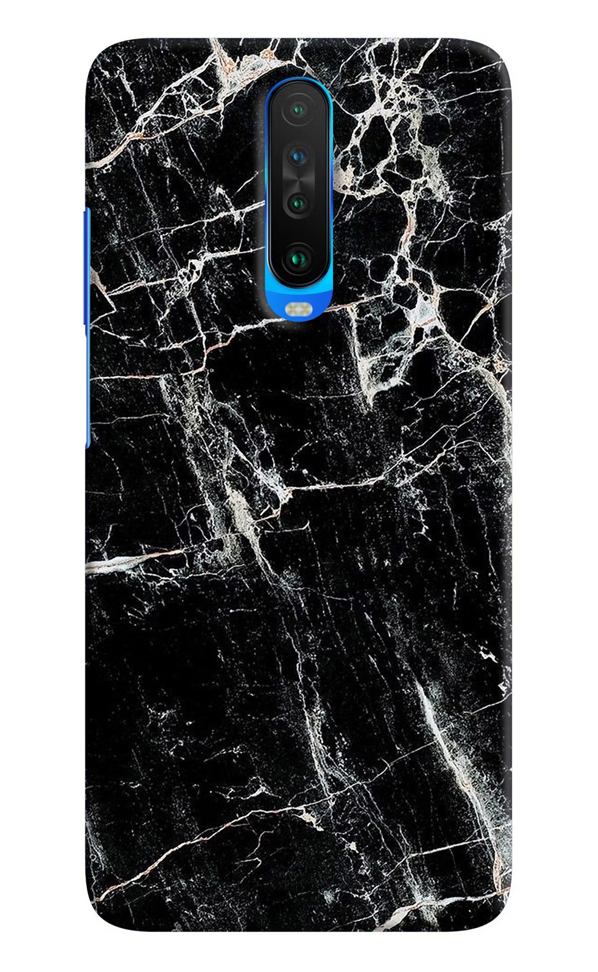 Black Marble Texture Poco X2 Hard Case Back Cover by Casekaro