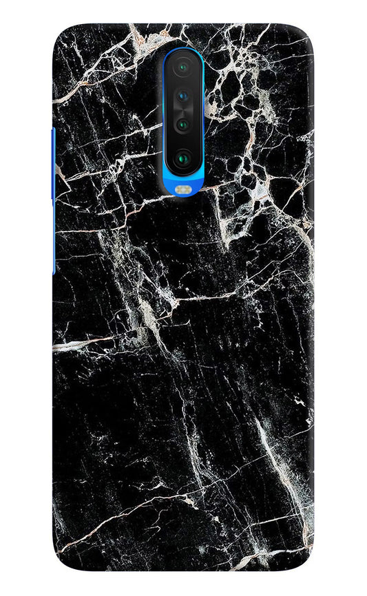Black Marble Texture Poco X2 Hard Case Back Cover by Casekaro