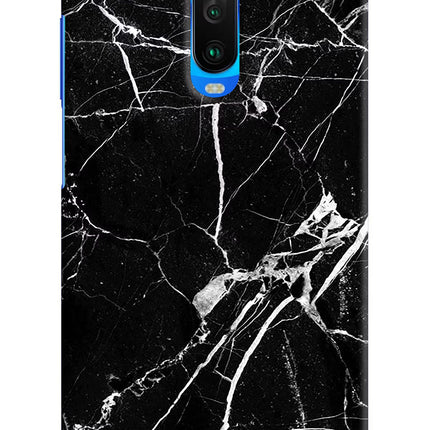 Black Marble Pattern Poco X2 Hard Case Back Cover by Casekaro