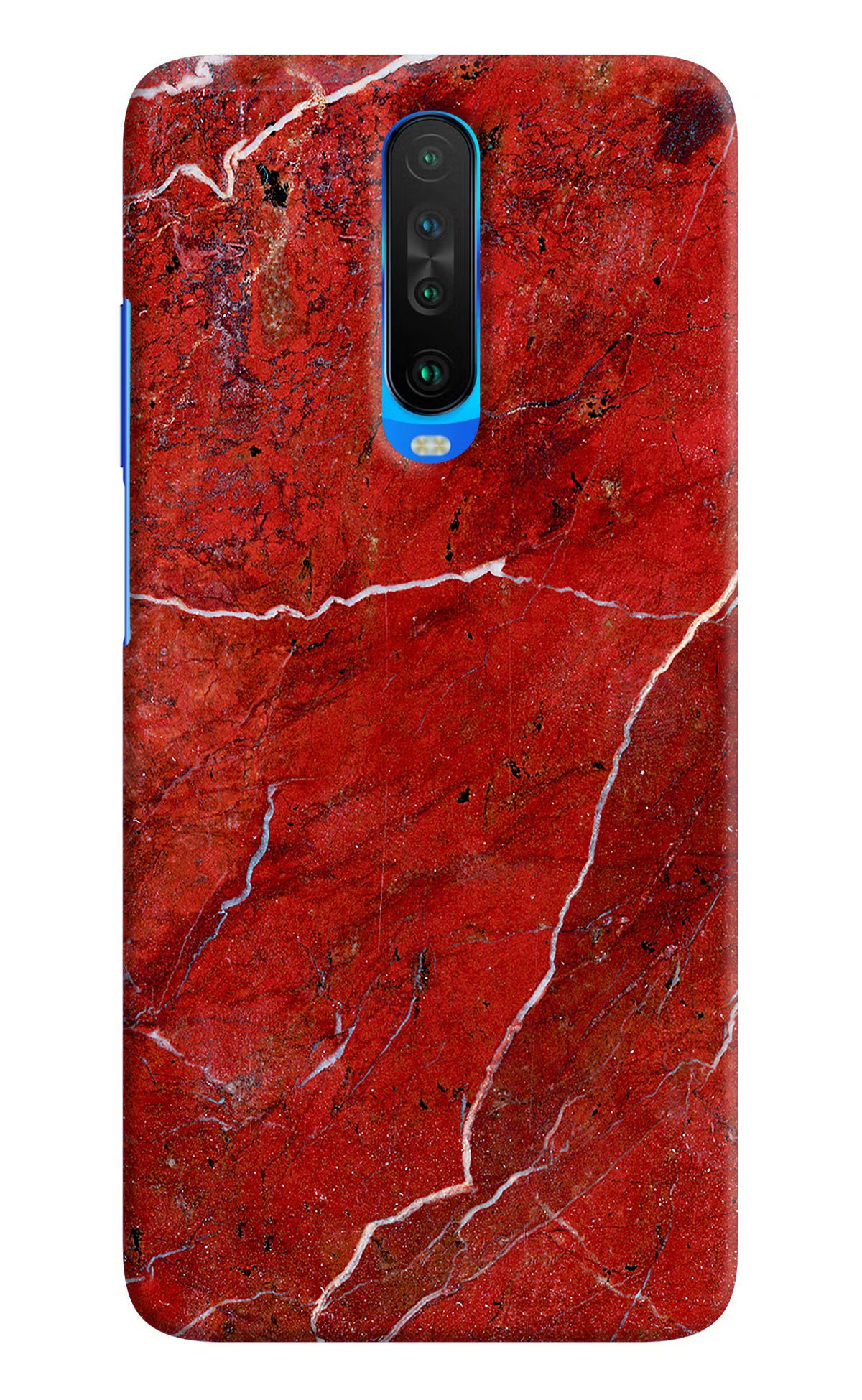 Red Marble Design Poco X2 Hard Case Back Cover by Casekaro