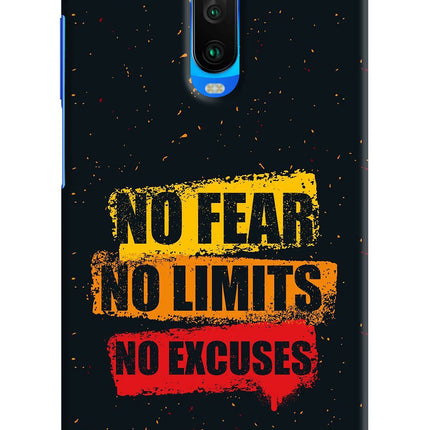 No Fear No Limits No Excuse Poco X2 Hard Case Back Cover by Casekaro